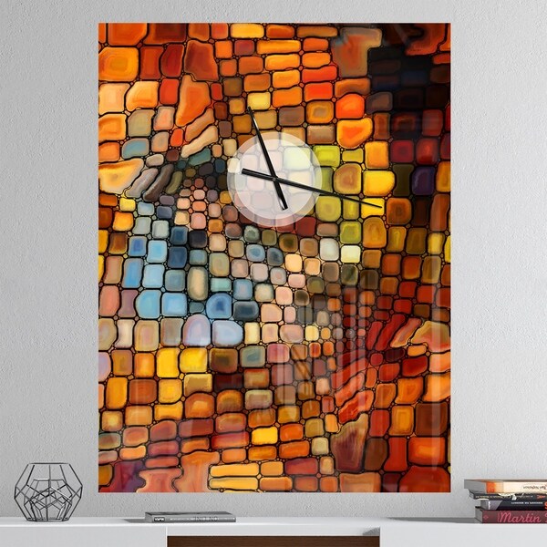 Designart 'Dreaming of Stained Glass' Oversized Modern Wall CLock
