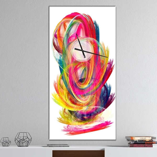 Designart 'Colorful Thick Strokes' Oversized Modern Wall CLock