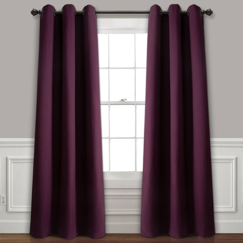 Lush Decor Absolute Blackout Window Curtain Panel Pair - 38"w x 84"l - Plum