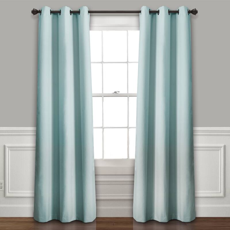 Lush Decor Absolute Blackout Window Curtain Panel Pair - 38"w x 95"l - Blue