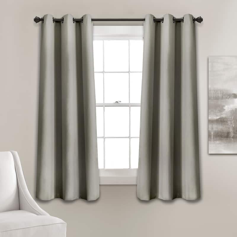 Lush Decor Absolute Blackout Window Curtain Panel Pair - 38"w x 63"l - Dark Gray