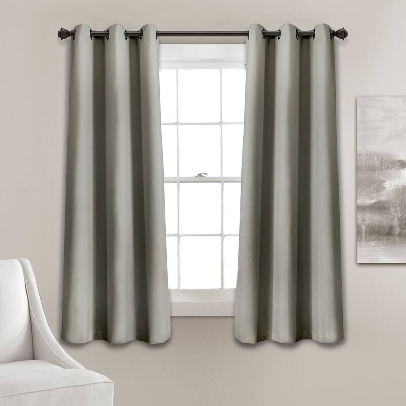 Lush Decor Absolute Blackout Window Curtain Panel Pair - 38"w x 63"l - Dark Gray
