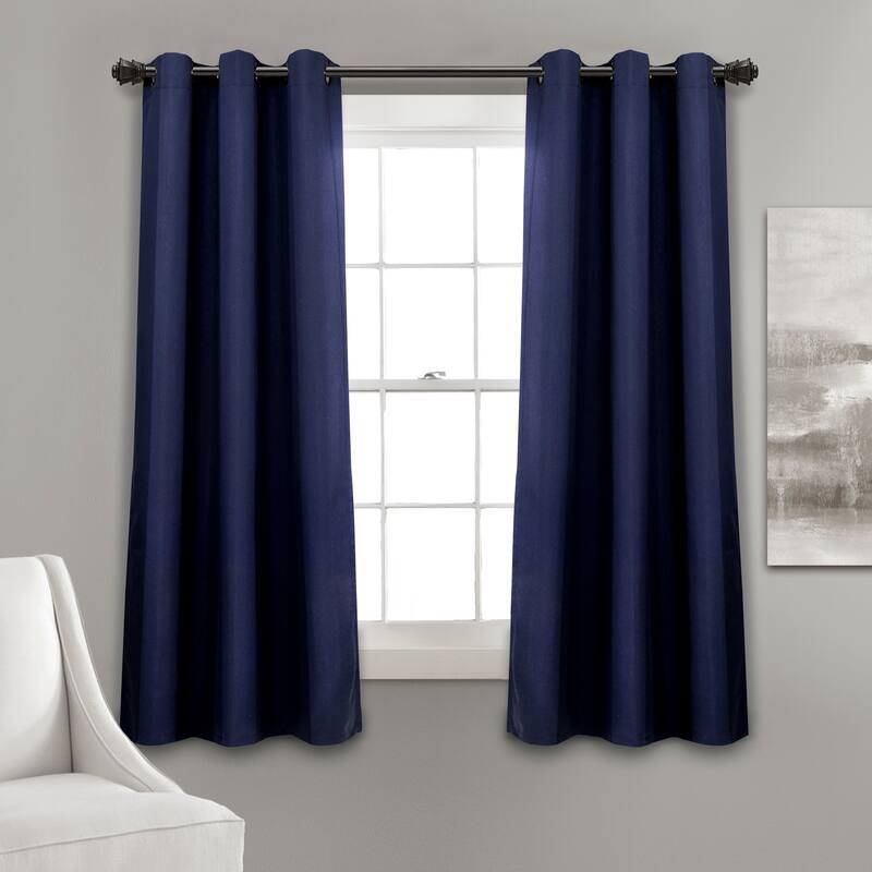 Lush Decor Absolute Blackout Window Curtain Panel Pair - 38"w x 63"l - Navy