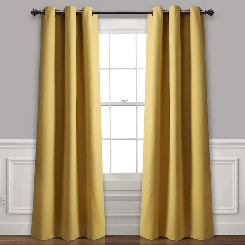 Lush Decor Absolute Blackout Window Curtain Panel Pair - 38"w x 84"l - Yellow