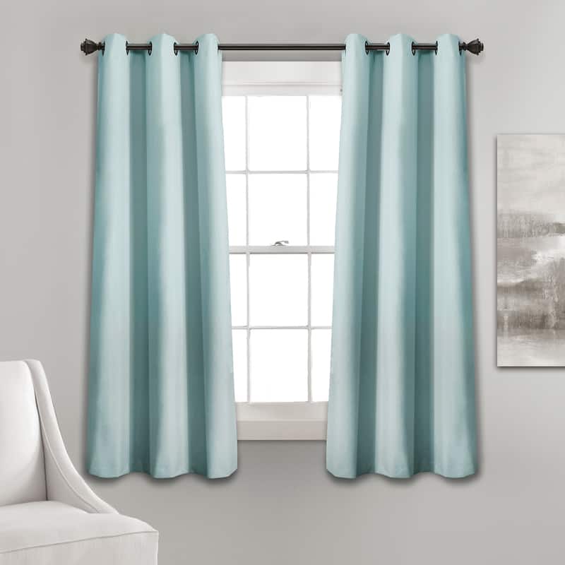 Lush Decor Absolute Blackout Window Curtain Panel Pair - 38"w x 63"l - Blue