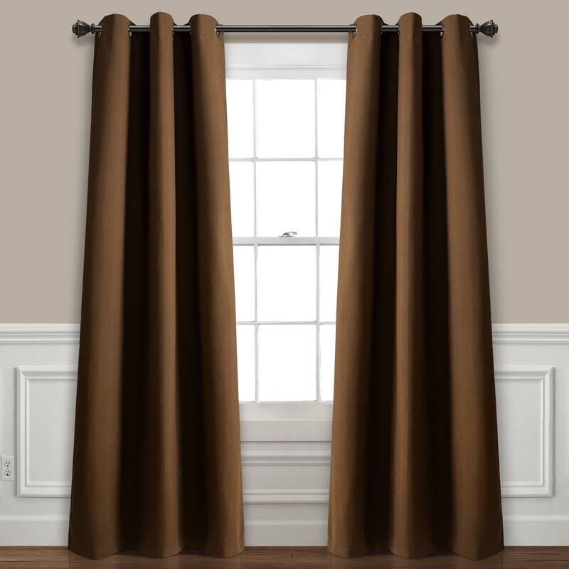 Lush Decor Absolute Blackout Window Curtain Panel Pair - 38"w x 84"l - Mocha