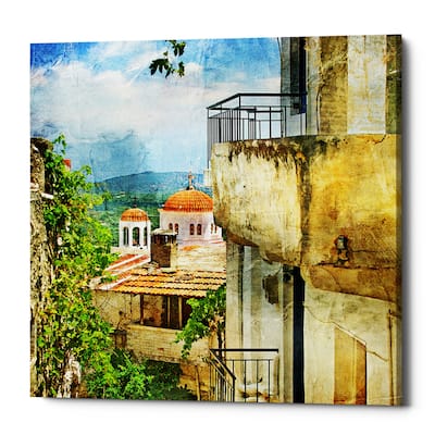 Epic Graffiti "Santorini II" Giclee Canvas Wall Art, 12"x12"