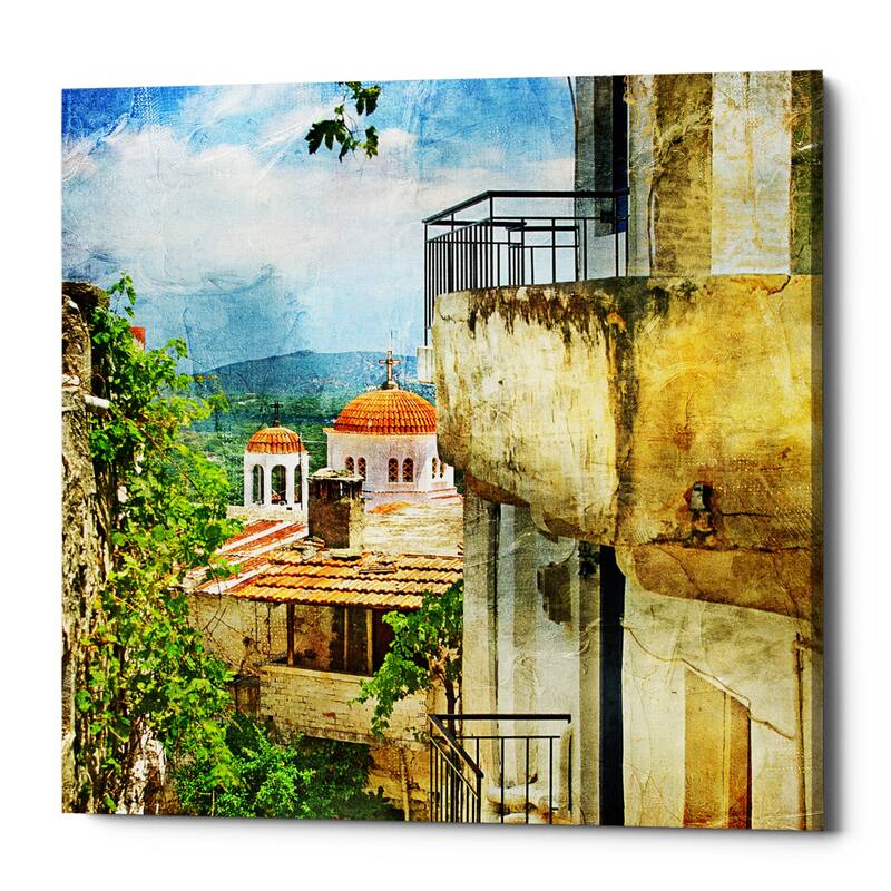Epic Graffiti "Santorini II" Giclee Canvas Wall Art, 12"x12"