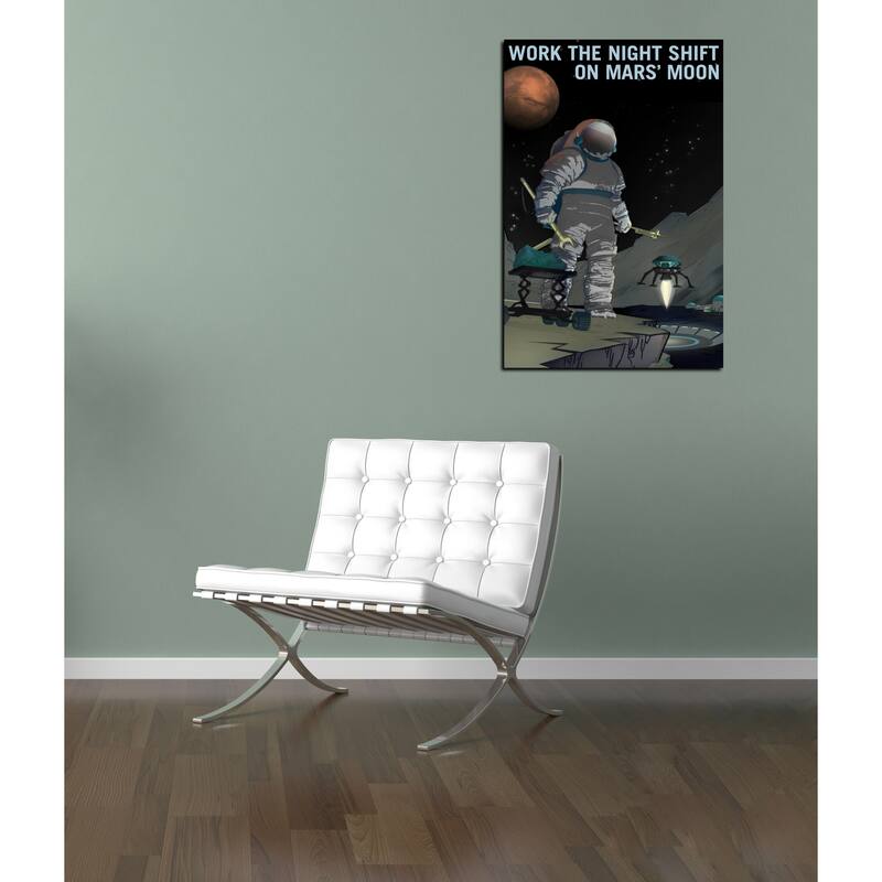 Epic Graffiti "Mars Explorer Series: Work The Night Shift" Space Giclee Canvas Wall Art, 12" x 18"