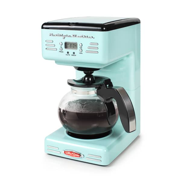 Nostalgia Retro 12-Cup Programmable Coffee Maker With LED Display,  Automatic Shut-Off & Keep Warm, Pause-And-Serve Function, Aqua