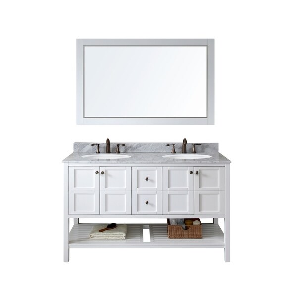 Winterfell 60" Double Bathroom Vanity Set in White
