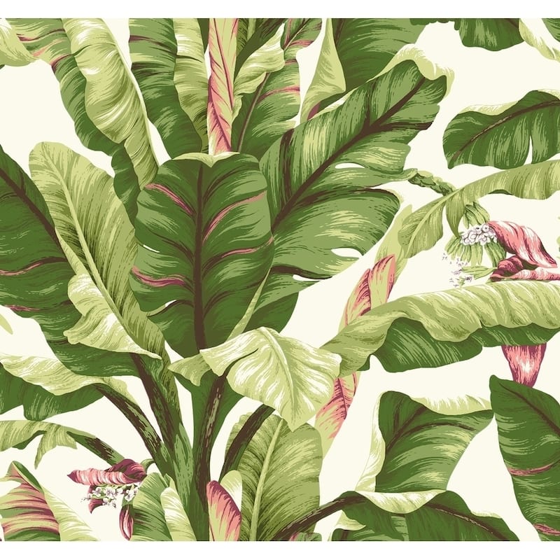Banana Leaf Self-adhesive Wallpaper - white/ lightyellow/greentodarkgreen/ dar