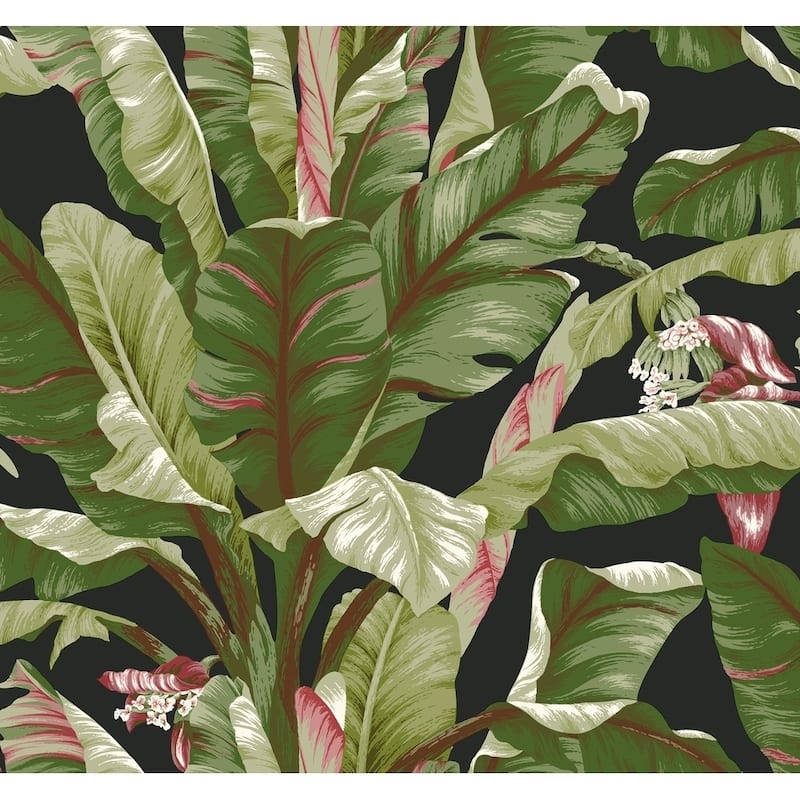 Banana Leaf Self-adhesive Wallpaper - black/ lighttodarkgreen/ brown/ red/ pin