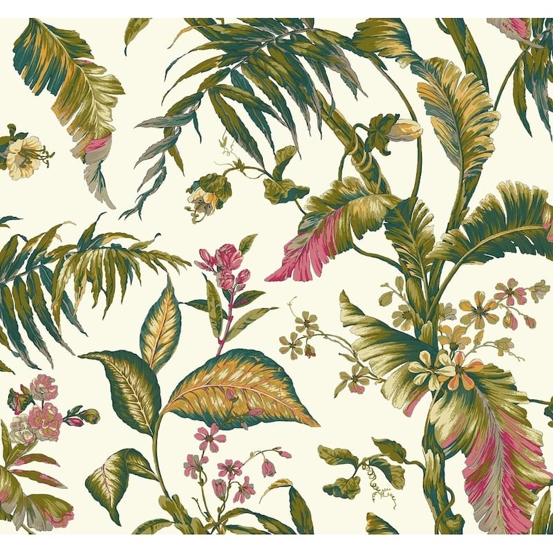 Fiji Garden Wallpaper 27 in x 27 ft - White/Brights