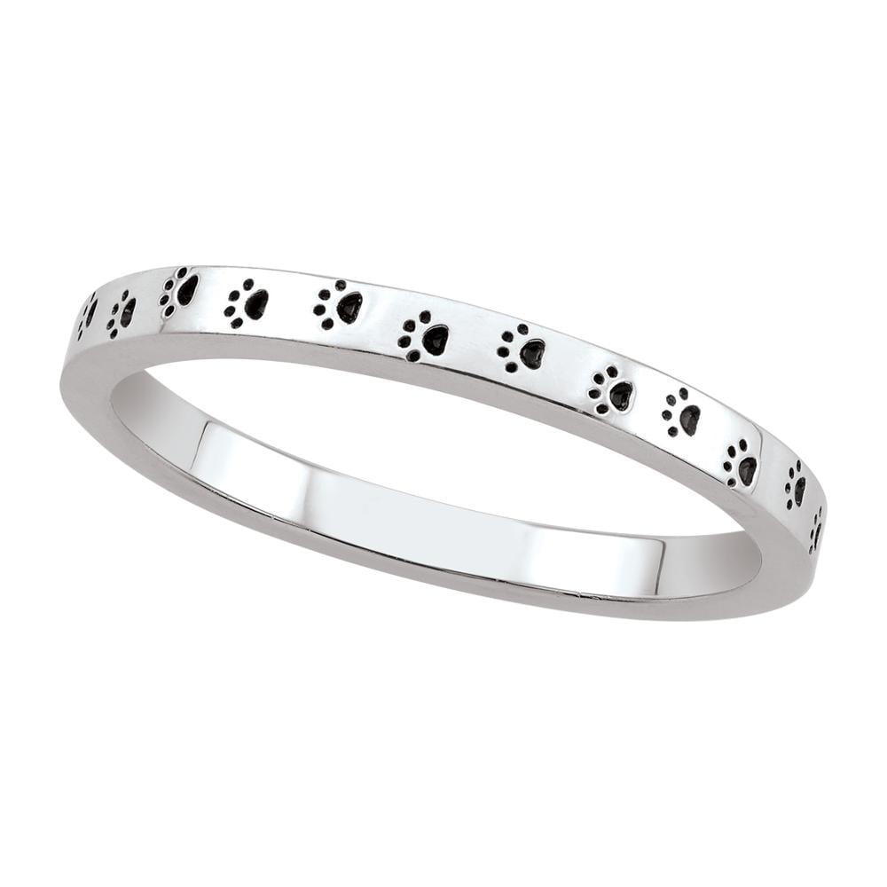 Paw Print Sterling Silver Ring