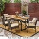 preview thumbnail 2 of 3, Heron Outdoor 6-Seater Rectangular Acacia Wood and Wicker Dining Set by Christopher Knight Home