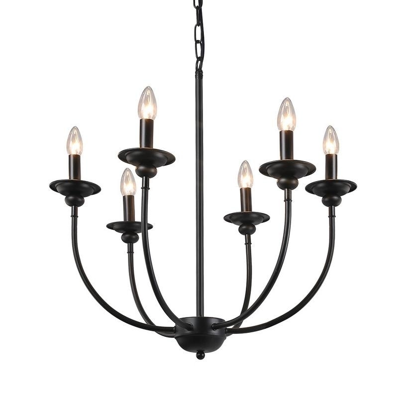LNC 6-Light Black Traditional Chandeliers - Chandeliers For Bedrooms by Overstock.com