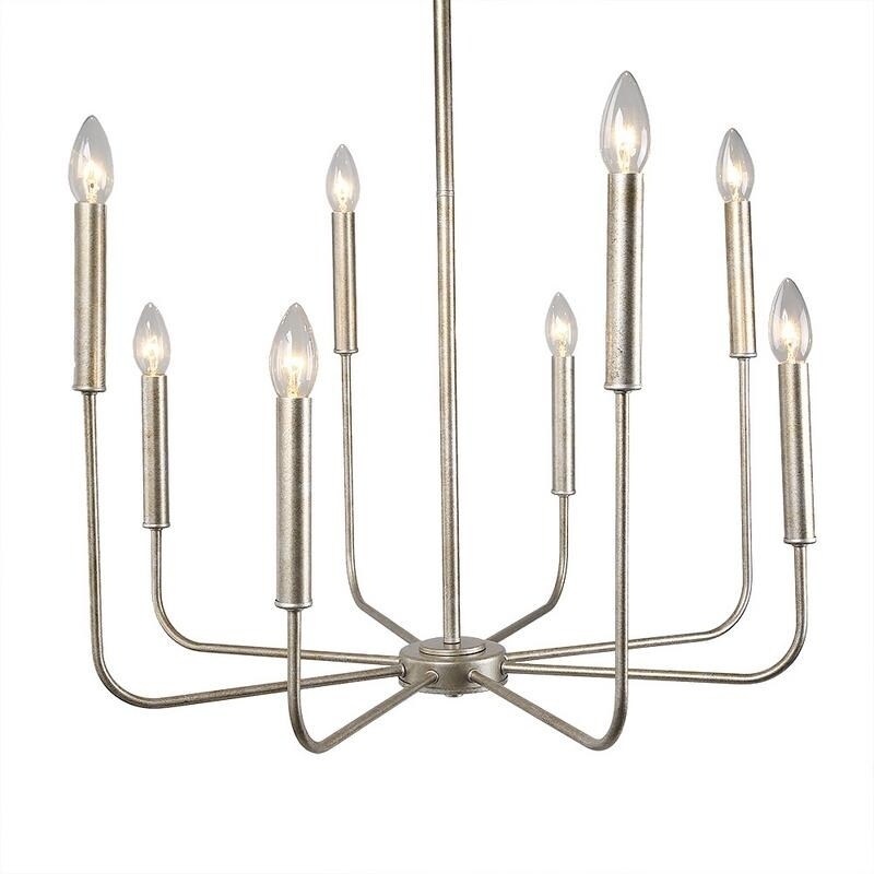LNC 8-Light Chandelier Lighting Champagne Pendant Lights Chandeliers - Chandeliers For Bedrooms by Overstock.com
