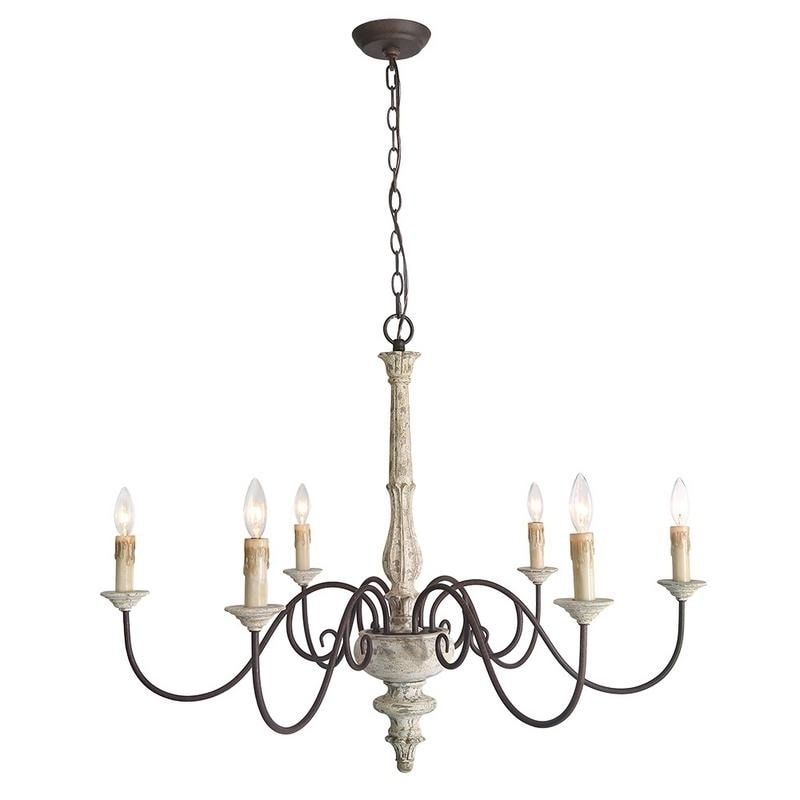 LNC 6-Light Persian White French Country Chandelier - D37"*H28" - Chandeliers For Bedrooms by Overstock.com