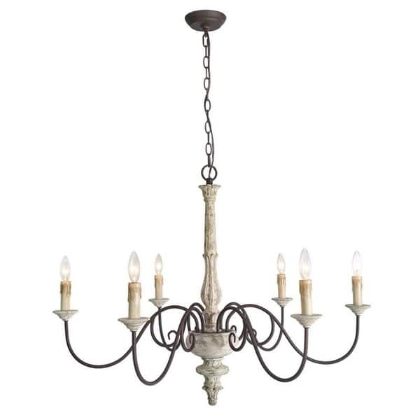 Lnc Farmhouse 6 Light Persian White French Country Chandelier D37 H28 Overstock 24207093