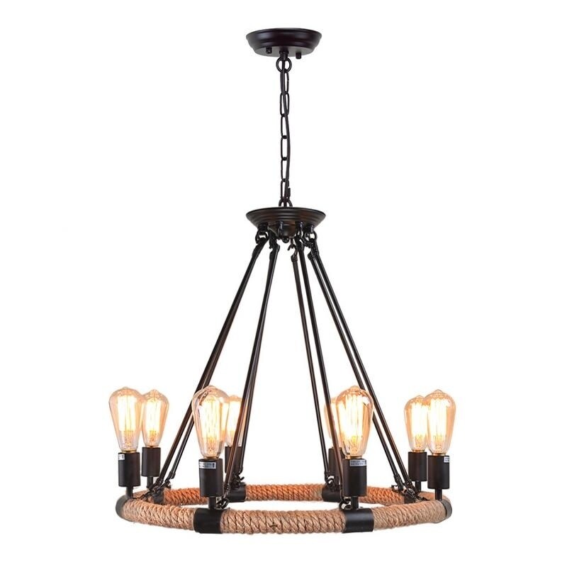 LNC Rustic 8-Light Pendant Lighting Rustic Chandelier - Chandeliers For Bedrooms by Overstock.com