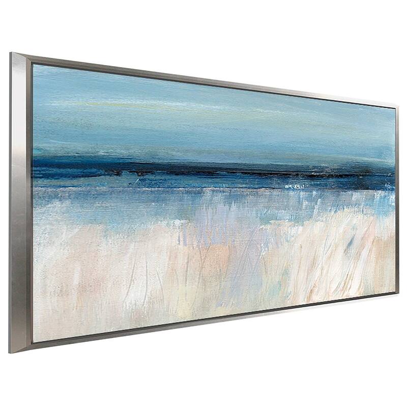 "On The Severn I" by Susan Jill Print on Canvas in Floating Frame - Blue