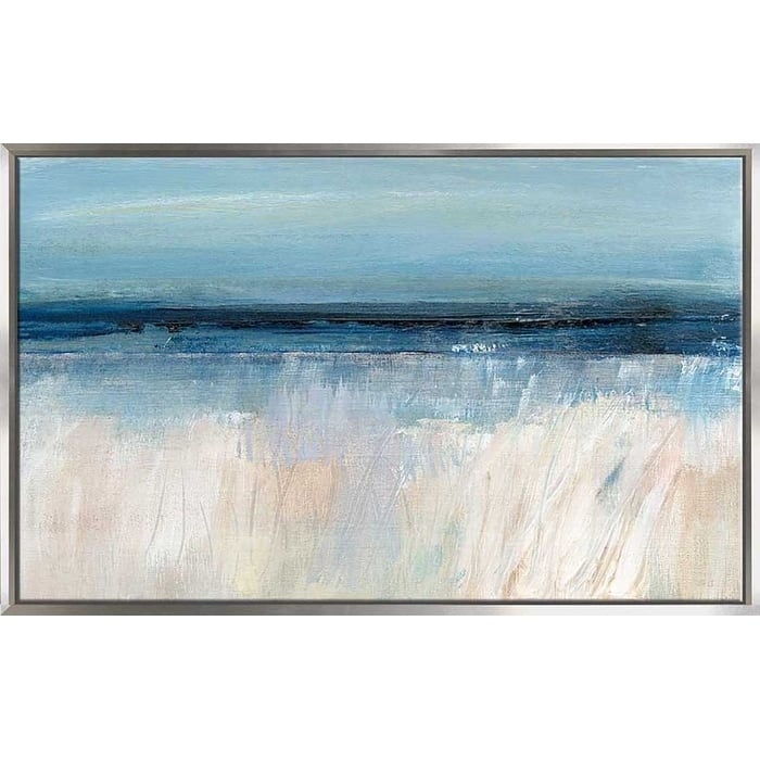 "On The Severn I" by Susan Jill Print on Canvas in Floating Frame - Blue
