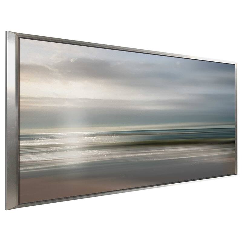 "Setting Sun" by Mike Calascibetta Print on Canvas in Floating Frame - Blue