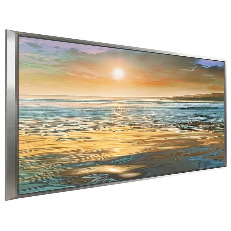 "Evening Calm" by Mike Calascibetta Print on Canvas in Floating Frame - Blue