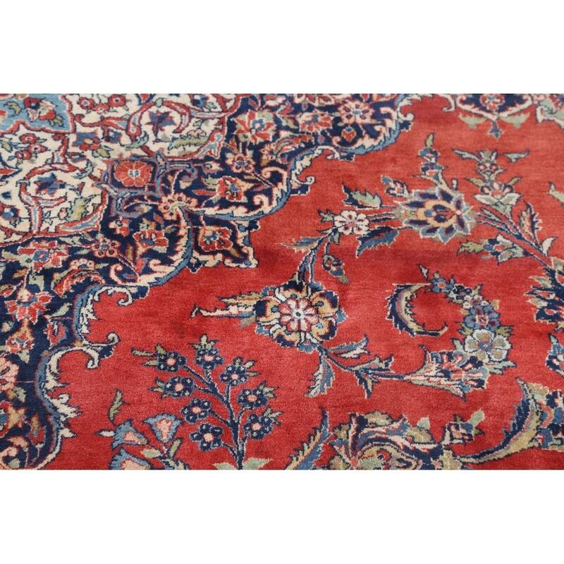 Antique Kashan Dabir Persian Traditional Wool Area Rug Hand Made Red
