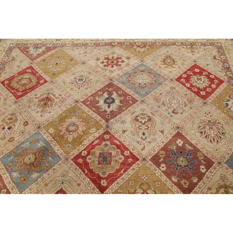 Hand-Spun Wool Agra Indian Oriental Area Rug For Living Room - 13'11" x 10'0"