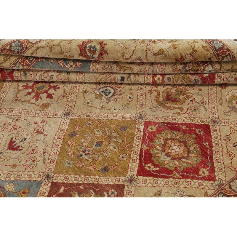 Hand-Spun Wool Agra Indian Oriental Area Rug For Living Room - 13'11" x 10'0"