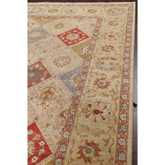 Hand-Spun Wool Agra Indian Oriental Area Rug For Living Room - 13'11" x 10'0"