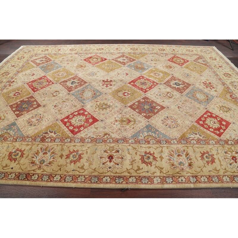 Hand-Spun Wool Agra Indian Oriental Area Rug For Living Room - 13'11" x 10'0"
