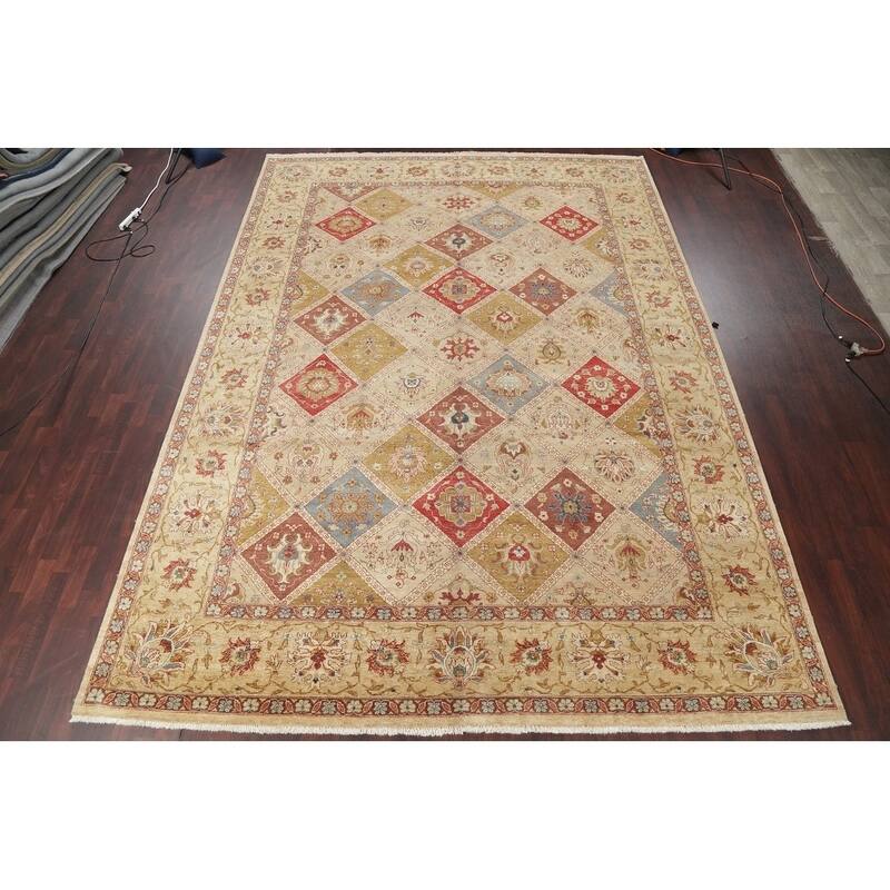 Hand-Spun Wool Agra Indian Oriental Area Rug For Living Room - 13'11" x 10'0"
