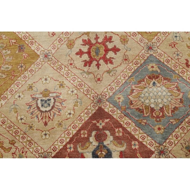 Hand-Spun Wool Agra Indian Oriental Area Rug For Living Room - 13'11" x 10'0"