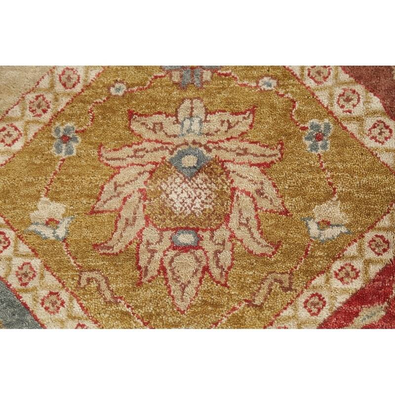 Hand-Spun Wool Agra Indian Oriental Area Rug For Living Room - 13'11" x 10'0"