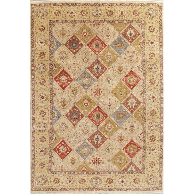 Hand-Spun Wool Agra Indian Oriental Area Rug For Living Room - 13'11" x 10'0"