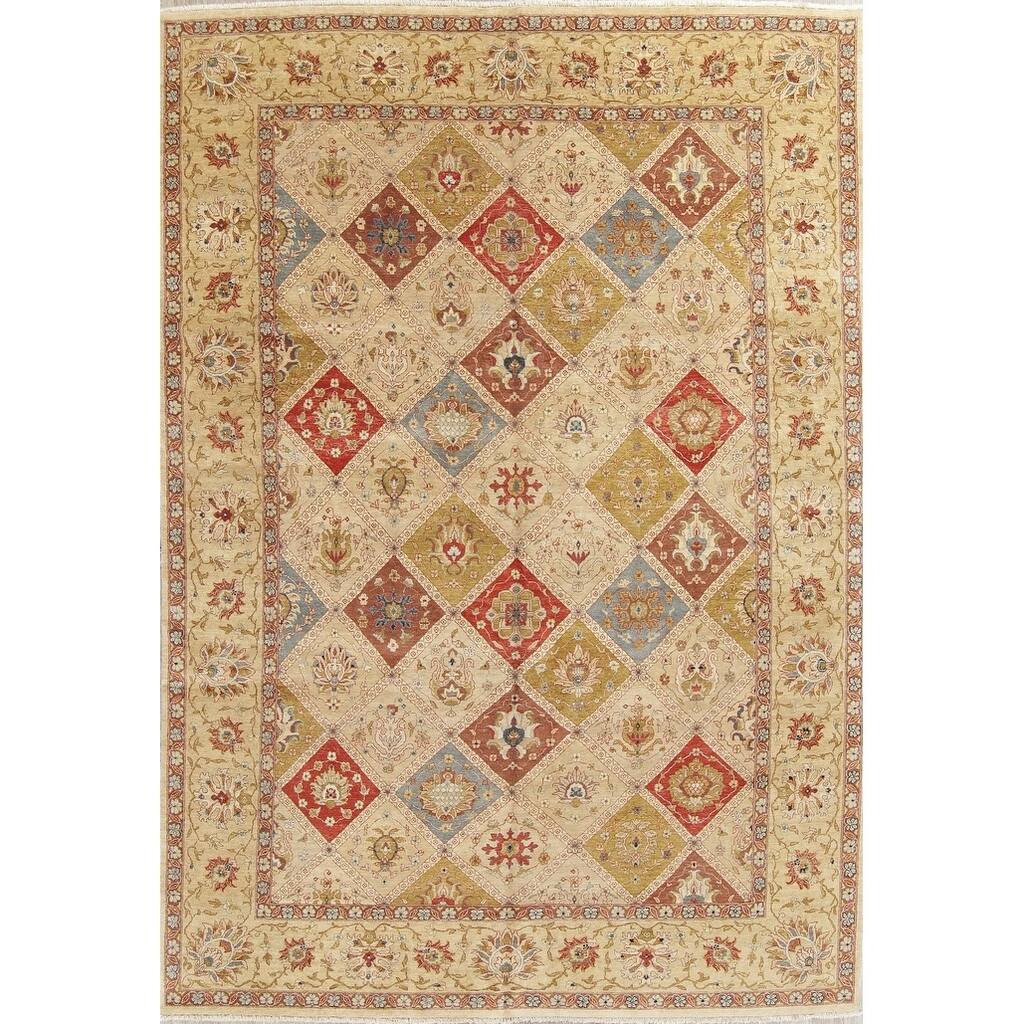 Hand-Spun Wool Agra Indian Oriental Area Rug For Living Room - 13'11" x 10'0"