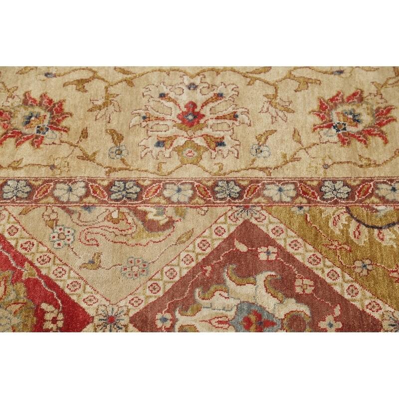 Hand-Spun Wool Agra Indian Oriental Area Rug For Living Room - 13'11" x 10'0"