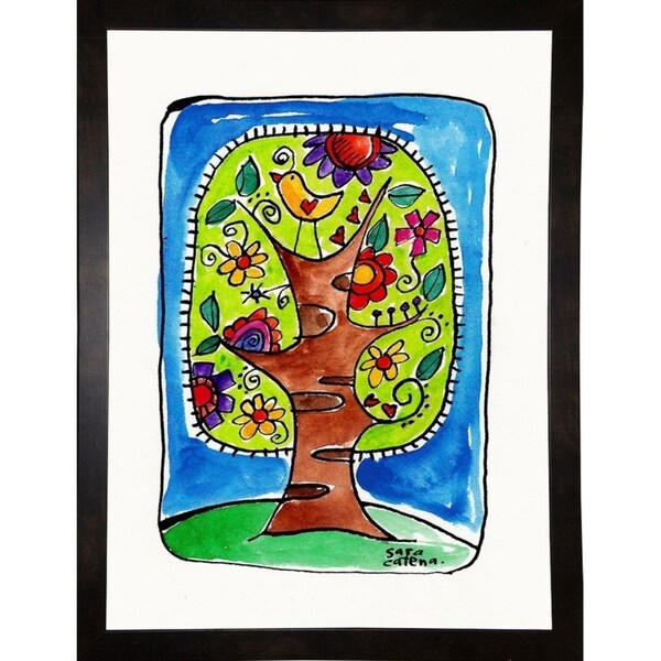 "Watercolour Planet" - Whimsical Tree-SARCAT98135 Print 16"x11.75" by Sara Catena