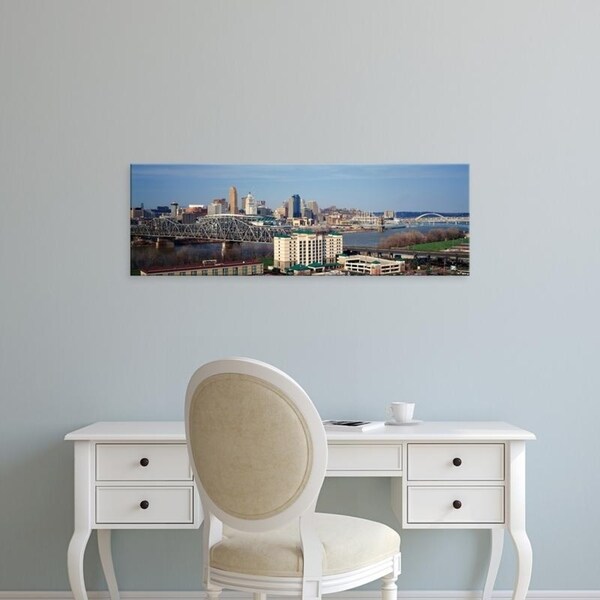 Easy Art Prints Panoramic Images's 'Cincinnati skyline, Ohio and Ohio River as seen from Covington, KY' Canvas Art