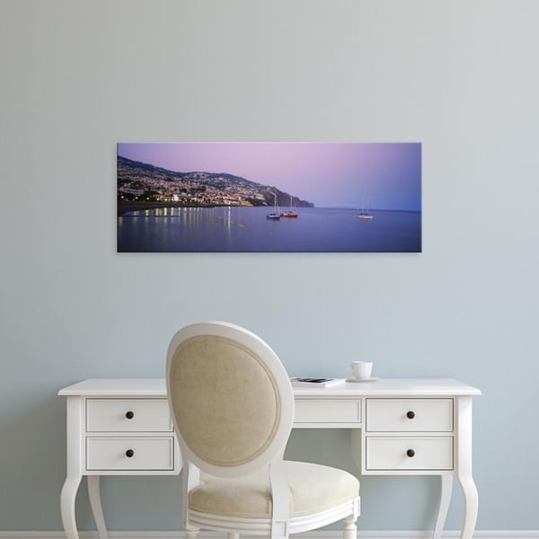 Easy Art Prints Panoramic Images's 'Sailboat in the sea, Funchal, Madeira, Portugal' Premium Canvas Art