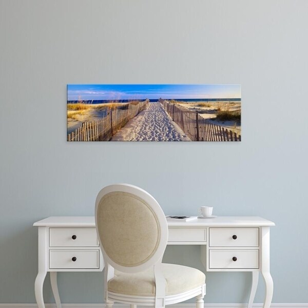 Easy Art Prints Panoramic Images's 'Pathway and sea oats on beach at Santa Rosa Island near Pensacola, Florida' Canvas Art