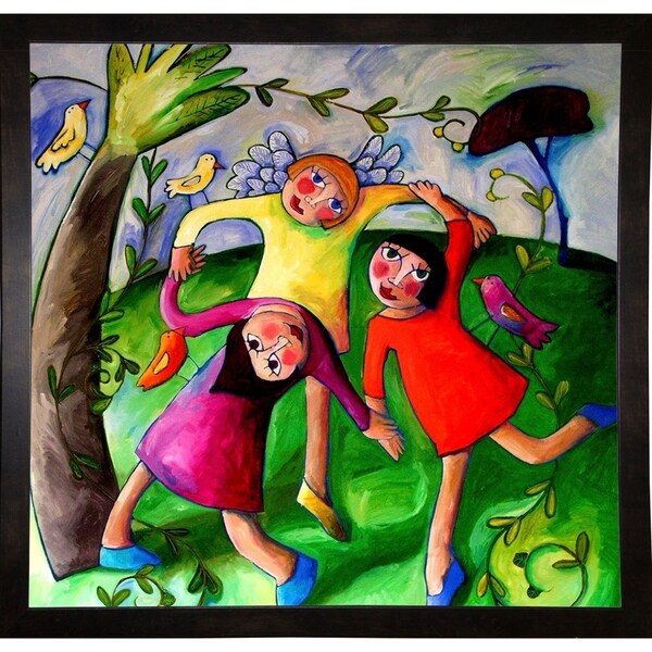 Dancing with the Peace Angel-SARCAT98853 Print 20"x21" by Sara Catena