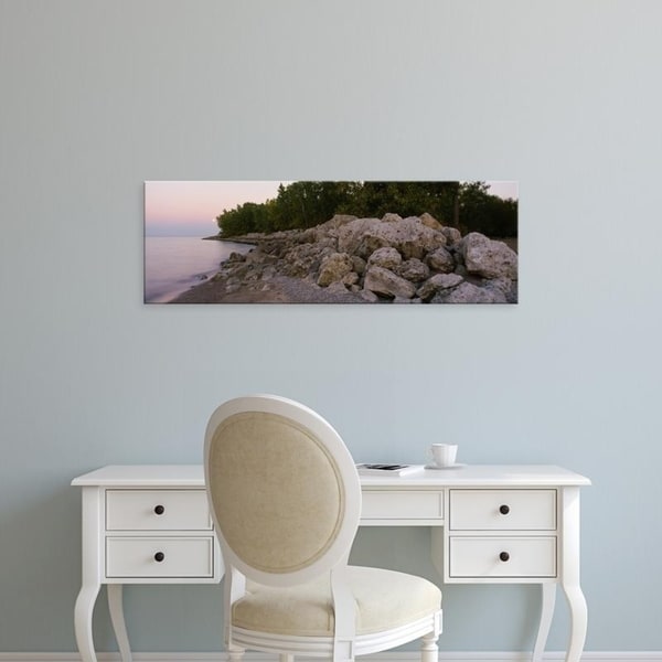 Easy Art Prints Panoramic Images's 'Lake in the forest, Lake Erie, Ohio, USA' Premium Canvas Art