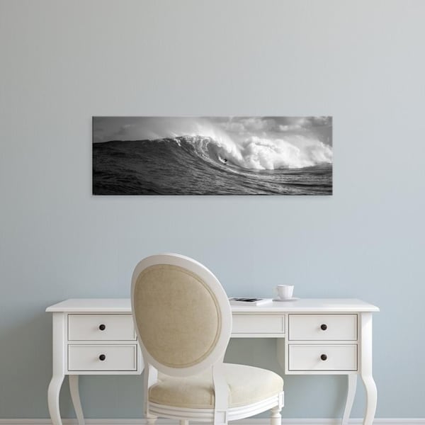 Easy Art Prints Panoramic Images's 'Surfer in the sea, Maui, Hawaii, USA' Premium Canvas Art