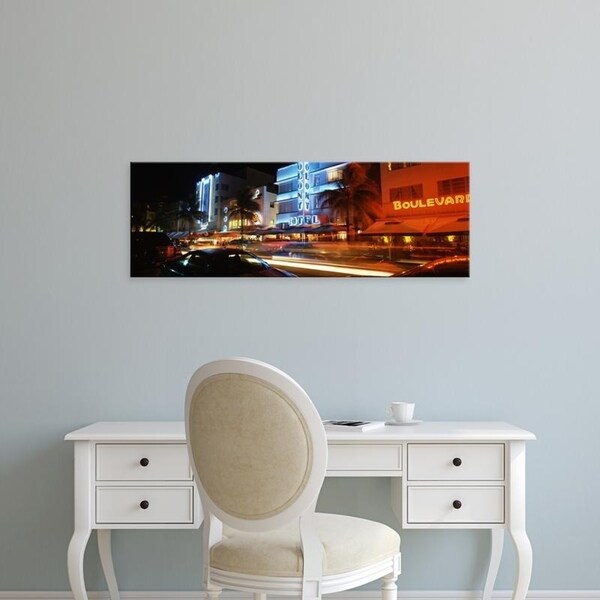 Easy Art Prints Panoramic Images's 'Buildings at the roadside, Ocean Drive, South Beach, Miami Beach, Florida' Canvas Art