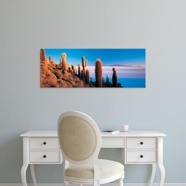 Easy Art Prints Panoramic Images's 'Cactus on a hill, Salar De Uyuni, Potosi, Bolivia' Premium Canvas Art
