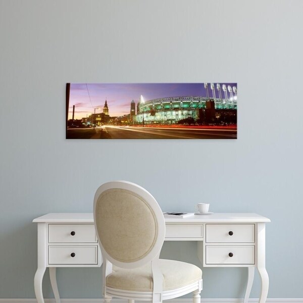 Easy Art Prints Panoramic Images's 'Low angle view of a baseball stadium, Jacobs Field, Cleveland, Ohio, USA' Premium Canvas Art